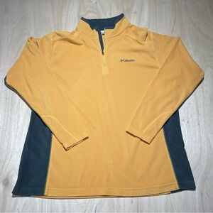 Columbia Men's Zip-Up Sweater in Mustard and Charcoal